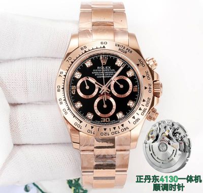 Clean Factory ROLEX Daytona 904L Steel 4130 Movement Black Green Wrist Watch